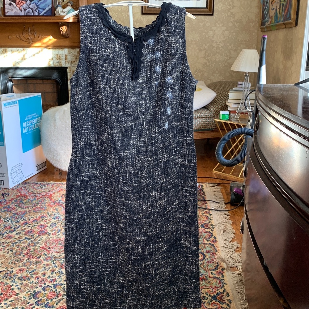 Talbots tweed ribbon neck shift dress. Maybe!!!!! Worn once. Retsil 159